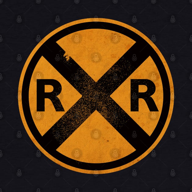 Vintage Railroad Crossing Sign by CTShirts